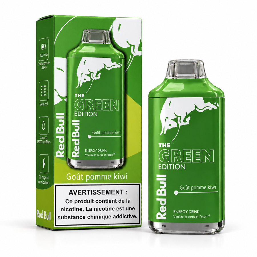 Puff Redbull - Goût pomme kiwi