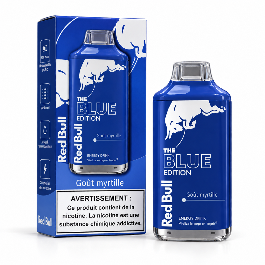 Puff Redbull - Goût myrtille